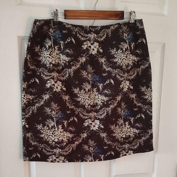 Talbots Dresses & Skirts - Talbots Black and Blue Floral Pencil Skirt